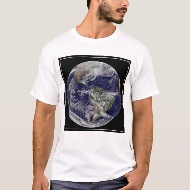 Camiseta Terra De cheio Mostrando Uma Tempestade De Inverno (Frente)