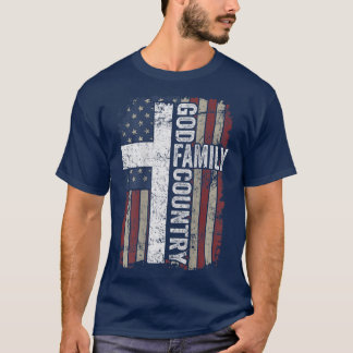 Camiseta Terra de Deus País Patriótico Cristão Cruzado EUA