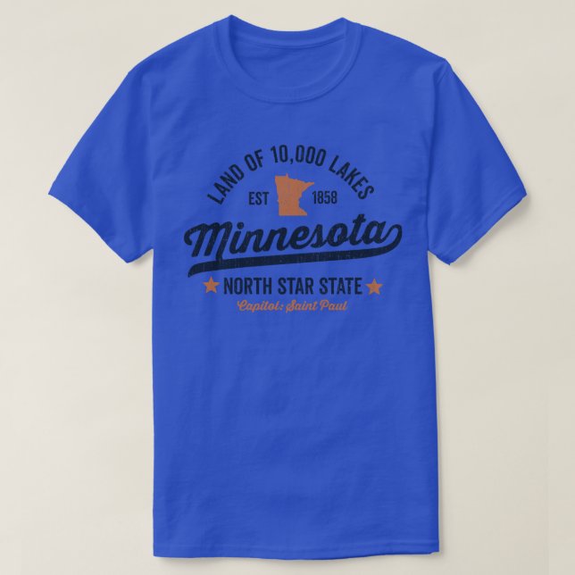 Camiseta Terra de Minnesota de 10000 Lagos 1 (Frente do Design)