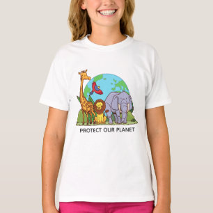 Camiseta Terra de Texto Personalizado com Animais