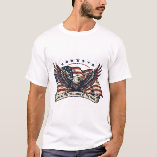 Camiseta Terra do Águia Patriótica Americana Bandeira Livre