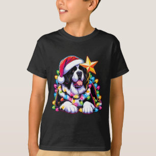 Camiseta Terra do Natal Landseer Cão Terra Nova Enroscado N