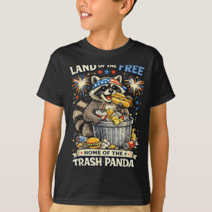 Camiseta Terra do Panda Trash Patriótico dos Livres 4 de Ju