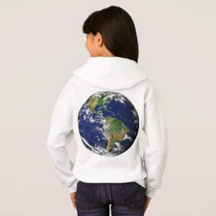 Camiseta TERRA do PLANETA do Hoodie das meninas do ESPAÇO