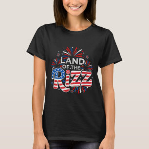 Camiseta Terra Do Rizz Design Divertido 4 De Julho EUA