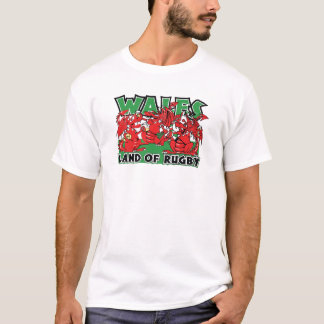 Camiseta Terra do rugby, dragões de Wales de Galês