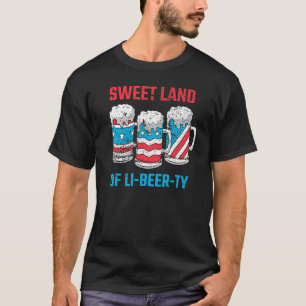 Camiseta Terra Doce de Libeerty 4 de julho Bandeira America