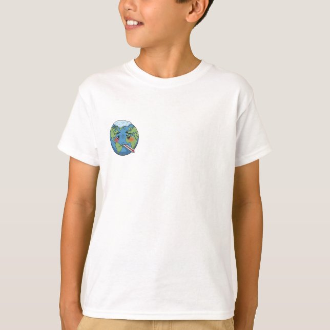 Camiseta Terra Doente Sentindo-se Mal Crianças (Frente)