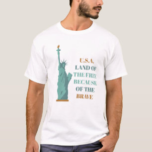 Camiseta Terra dos EUA Livres Patriótico Americano Liberdad