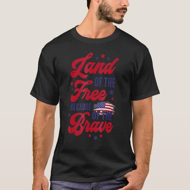 Camiseta Terra Dos Gratuitos Por Causa Da Águia Brava, Banq (Frente)