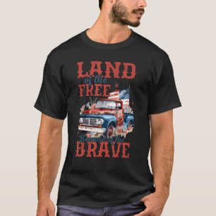Camiseta Terra dos Gratuitos Por Causa Da Corajosa Bandeira