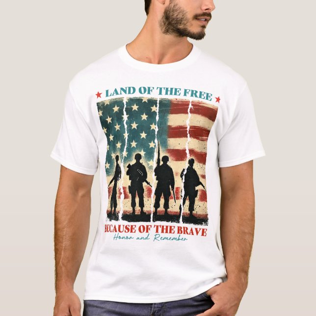 Camiseta Terra dos Gratuitos por causa dos Bravos (Frente)