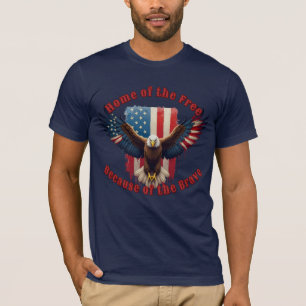Camiseta Terra dos Livres Por Causa dos Valentes Águia Care