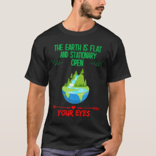 Camiseta Terra É Plana Abra Os Olhos Engraçado Sarcástico H