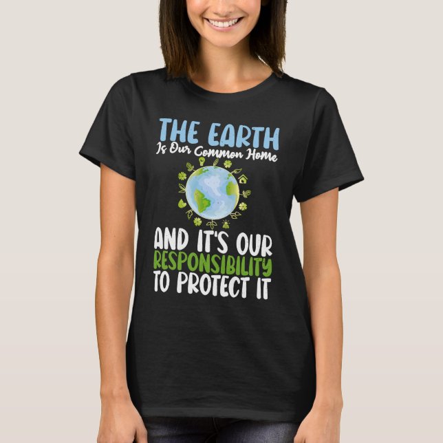 Camiseta Terra é um plano de salvamento comum para o dia da (Frente)