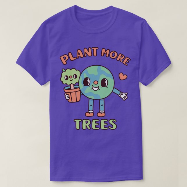 Camiseta Terra Gira com Pote de Árvores Mais Árvores (Frente do Design)