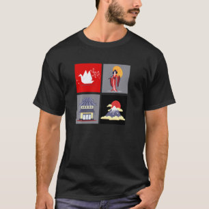 Camiseta Terra Japonesa Do Templo Sakura Mt Fuji Geisha