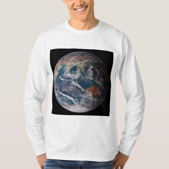 Camiseta Terra Marble Azul (Hemisfério Oriental) (Frente)