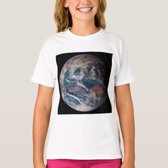 Camiseta Terra Marble Azul (Hemisfério Oriental) (Frente)