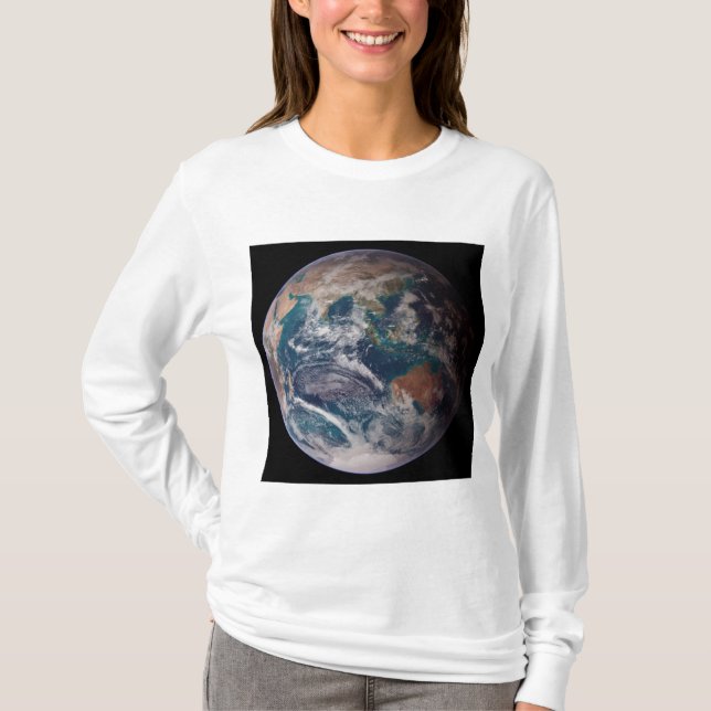 Camiseta Terra Marble Azul (Hemisfério Oriental) (Frente)