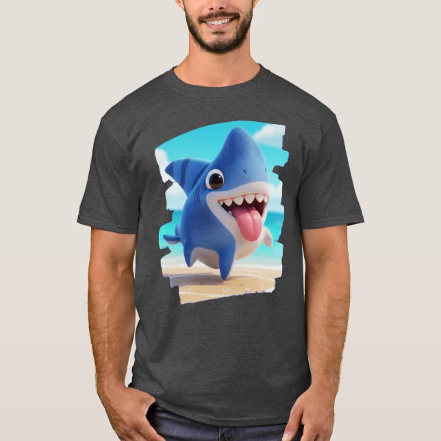 Camiseta Terra Metade Cachorro Fofo Metade Tubarão Capricho (Frente)