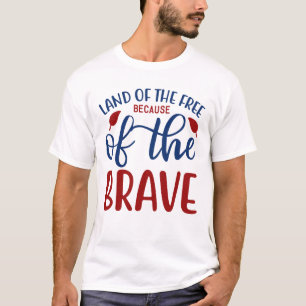 Camiseta Terra Militar Patriótica Livre Por Causa do Corajo