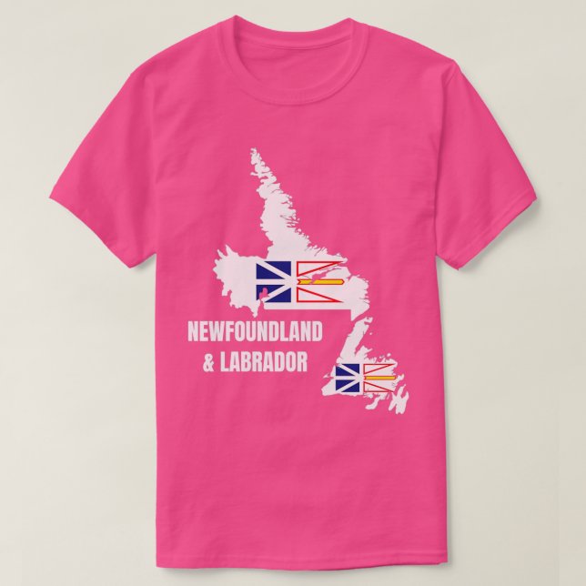 Camiseta Terra Nova e Mapa de Bandeiras do Labrador NL Cana (Frente do Design)