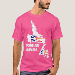 Camiseta Terra Nova e Mapa de Bandeiras do Labrador NL Cana