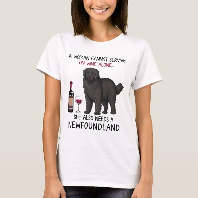 Camiseta Terra Nova e Vinho Cachorro Engraçado (Frente)