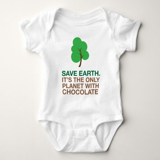Camiseta Terra, O Único Planeta Com Chocolate (Frente)