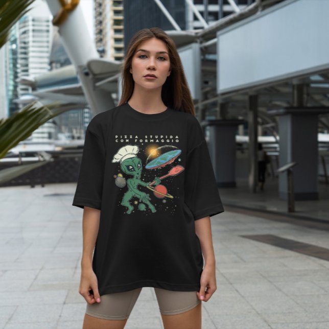 Camiseta Terra plana alienígena (Criador carregado)