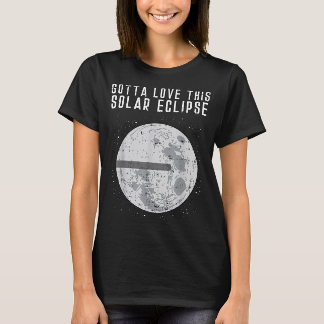 Camiseta Terra Plana Eclipse Solar Lua Engraçado Teoria da  (Frente)