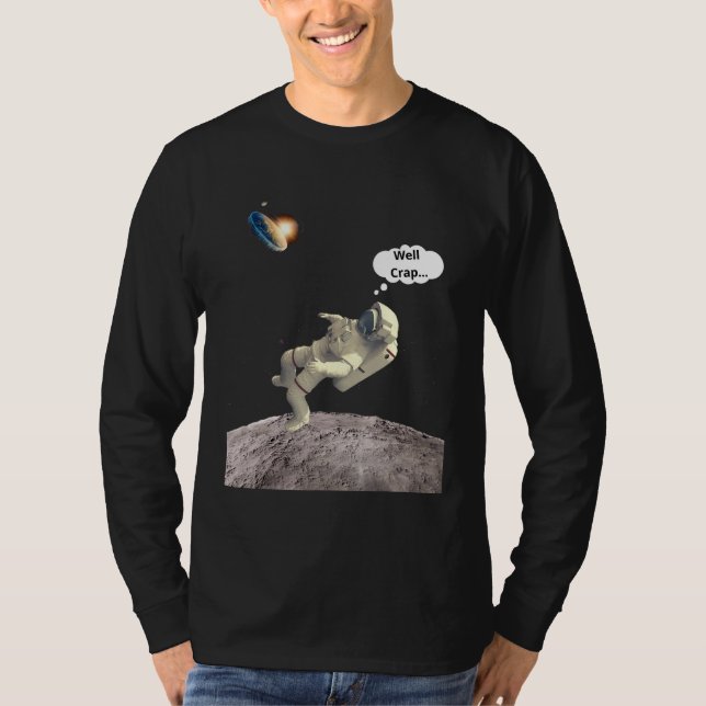 Camiseta Terra plana, espaço exterior, poço, lua de rap 1 (Frente)