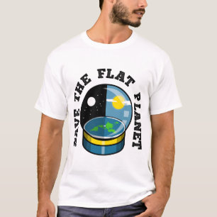 Camiseta Terra plana no globo da neve