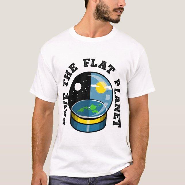 Camiseta Terra plana no globo da neve (Frente)