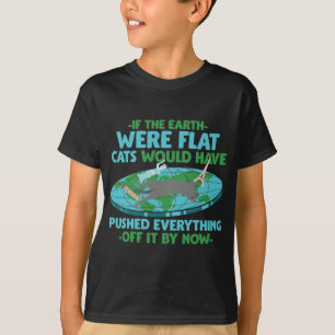 Camiseta Terra Plana um Gato Jogaria Gatinho Engraçado