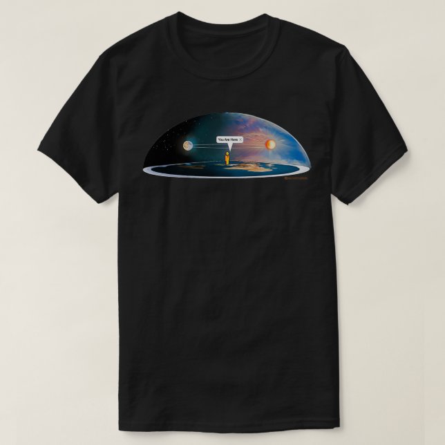 Camiseta Terra plana, você está aqui (Frente do Design)