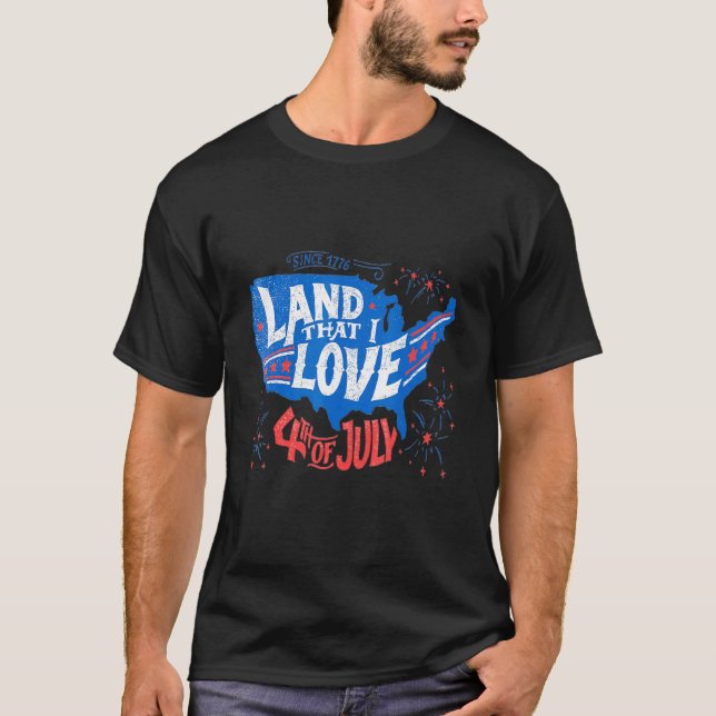 Camiseta Terra Que Eu Amo 4 De Julho (Frente)