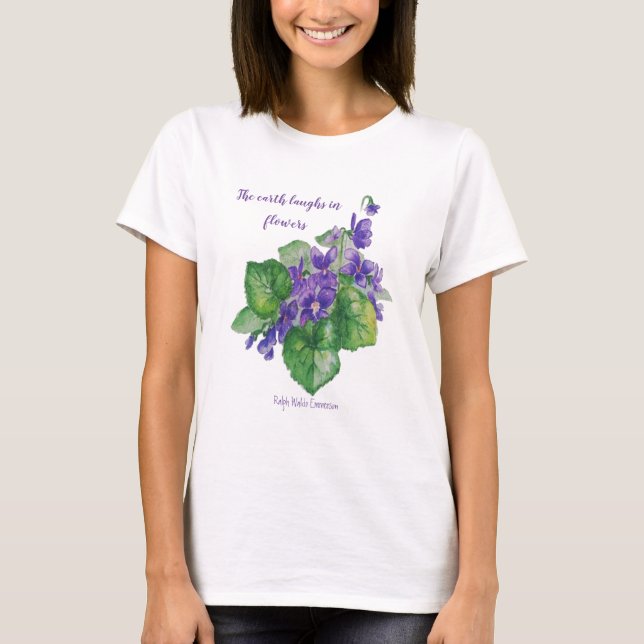 Camiseta Terra ri em Flores Cita Violetas Selvagens (Frente)