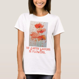 Camiseta Terra Ri Flores Aquarelas Poppies Papoilas Vermelh