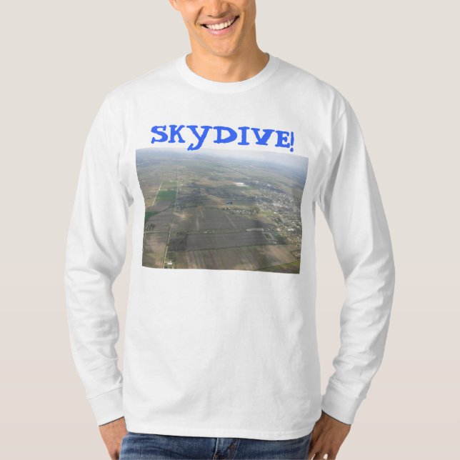 Camiseta terra skydive skydiving do pára-quedas (Frente)