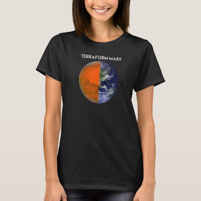 Camiseta TERRAFORM MARS For Human Migration Funny Witt (Frente)