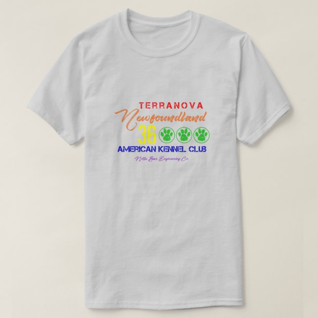 Camiseta Terranova Newfoundland Arco-íris (Frente do Design)