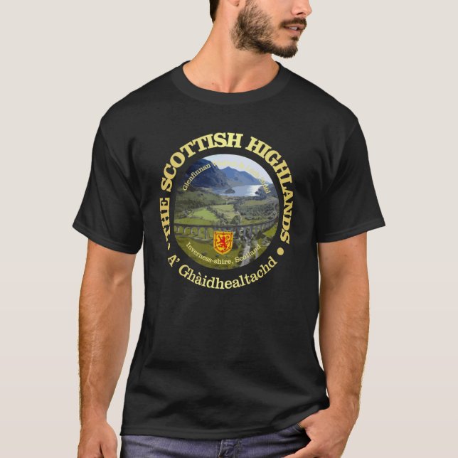 Camiseta Terras Altas escocesas retro engraçado (Frente)