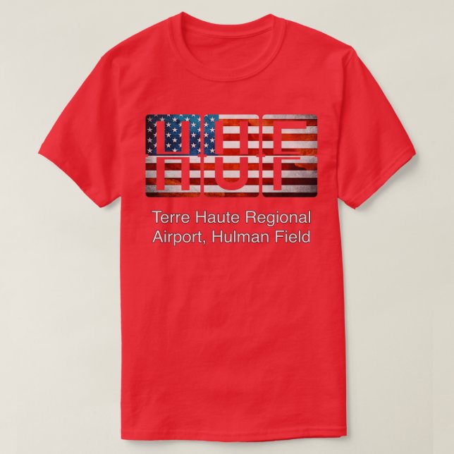 Camiseta Terre Haute Regional Airport Hulman Field HUF (Frente do Design)