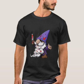 Camiseta Térreo de Gnome Maligno Dia das Bruxas Mulheres De