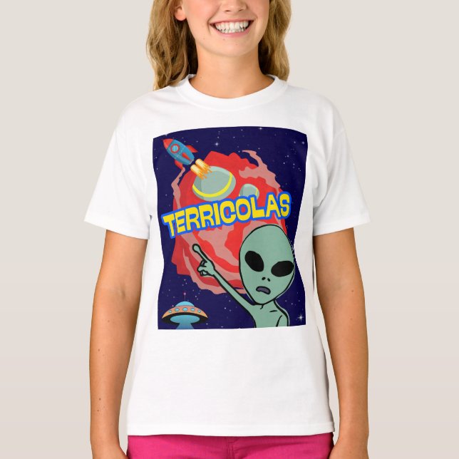 Camiseta terrícolas - susto alienígena de humanos (Frente)