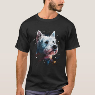 Camiseta Terrier Branco do Highland Ocidental no Espaço Ast