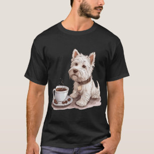 Camiseta Terrier Branco do West Highland Café Raça de Cão W