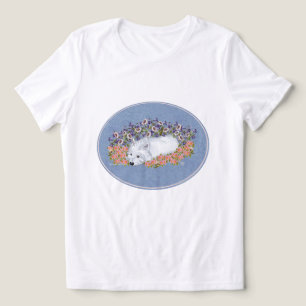 Camiseta Terrier Branco do West Highland Floral